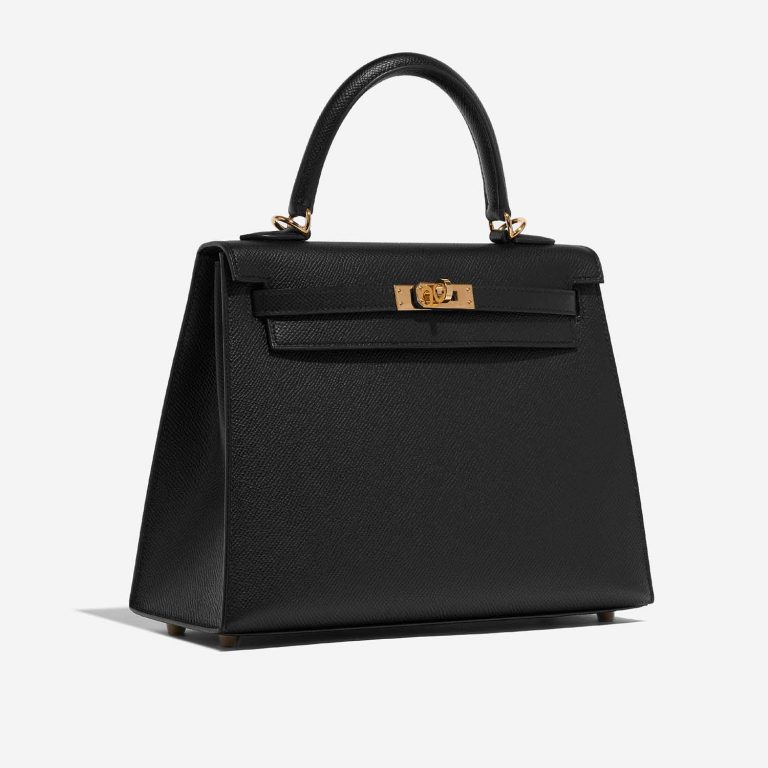 Hermès Kelly 25 Black Side Front  | Sell your designer bag on Saclab.com