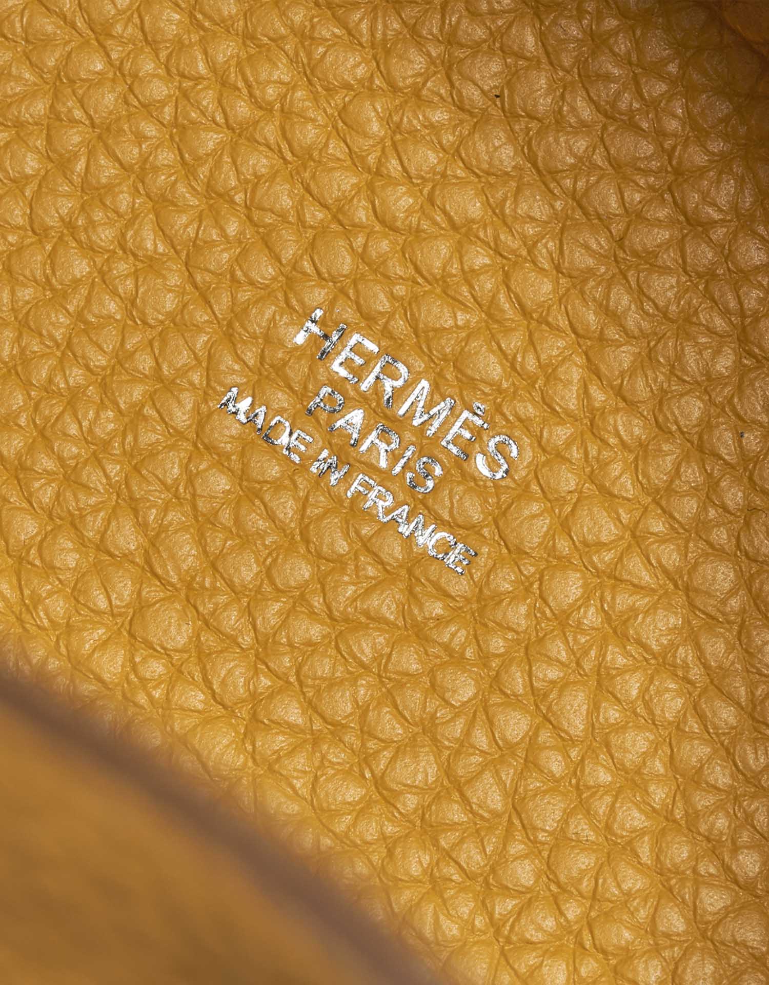 Hermès Picotin 18 JauneAmbre-Celeste Logo  | Sell your designer bag on Saclab.com