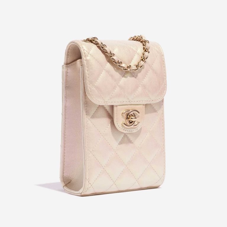 Chanel Timeless PhoneHolder MetallicPearlWhite Side Front | Vendez votre sac de créateur sur Saclab.com