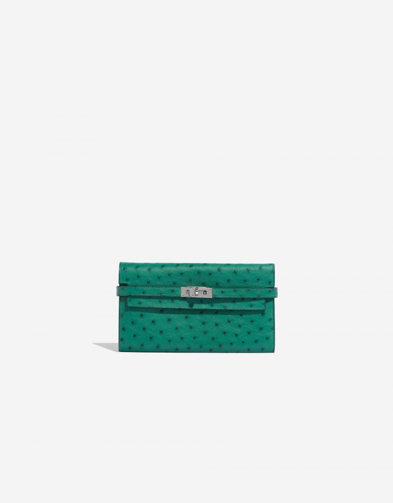 Hermès Kelly LongWallet VertVerone Front  | Sell your designer bag on Saclab.com
