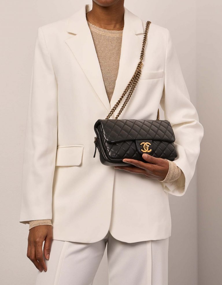 Chanel Timeless Medium Black Front  | Sell your designer bag on Saclab.com