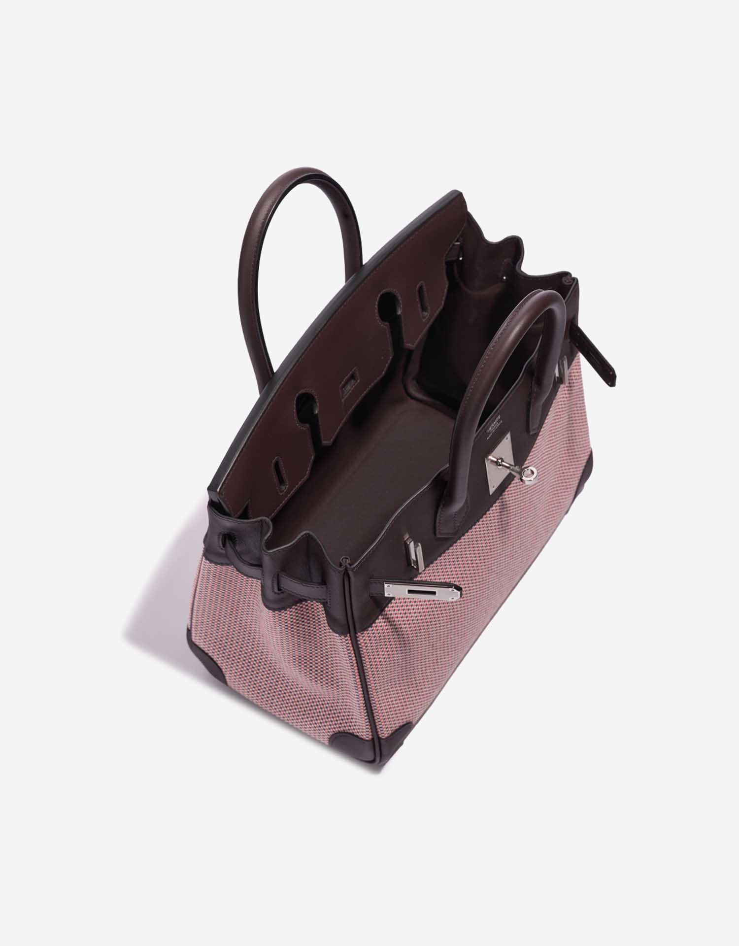 Hermès Birkin 30 Ecru-RougeSellier-Anemone-Brique Inside  | Sell your designer bag on Saclab.com