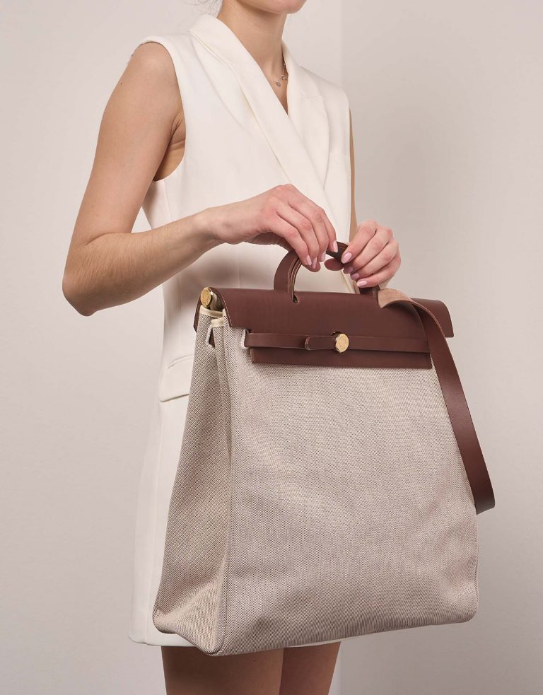 Hermès Herbag 39 Ecru-Chataig 1M | Sell your designer bag on Saclab.com