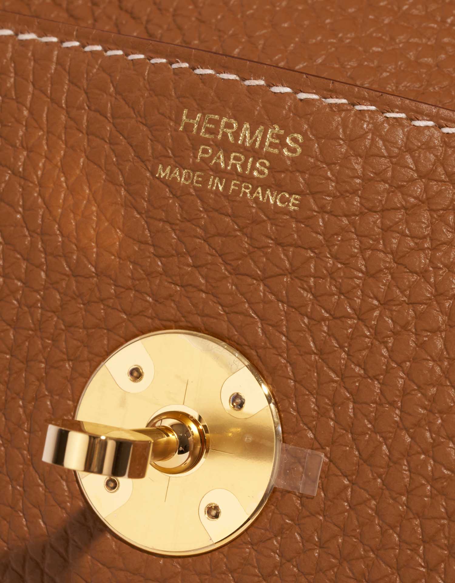 Hermes Lindy Mini Bag Togo Leather Gold Hardware In Brown