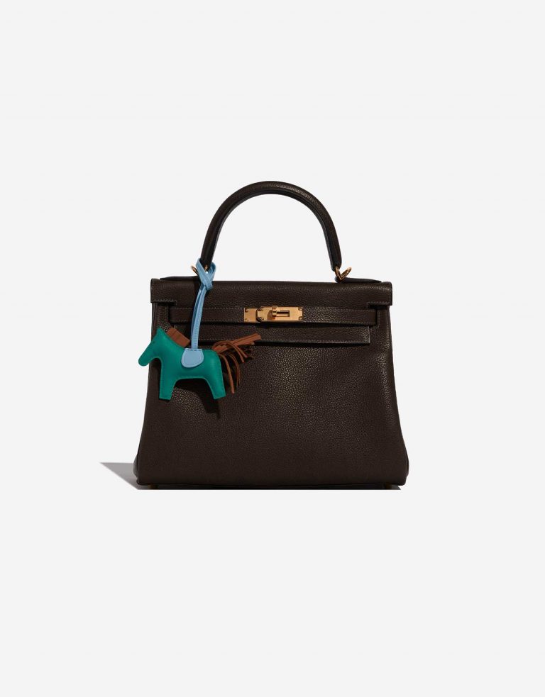 Hermès RodeoPM  VertVeronese-Gold-Celeste Front  | Sell your designer bag on Saclab.com