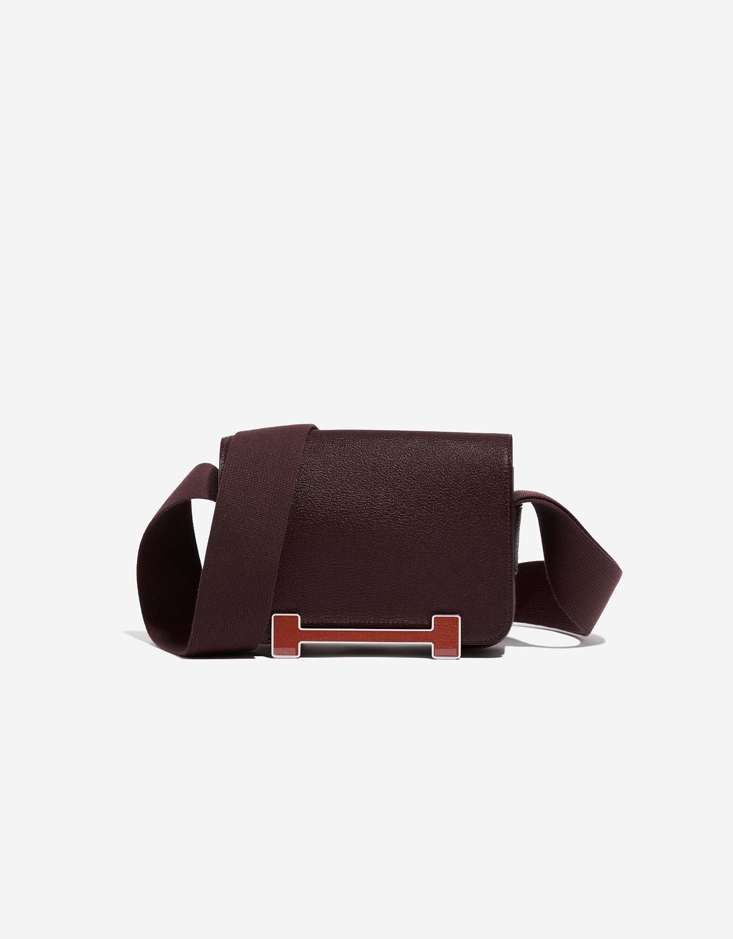 Hermès Geta Shoulder Bag In Cuivre And Rose Texas Chèvre Mysore With  Palladium Hardware in Red