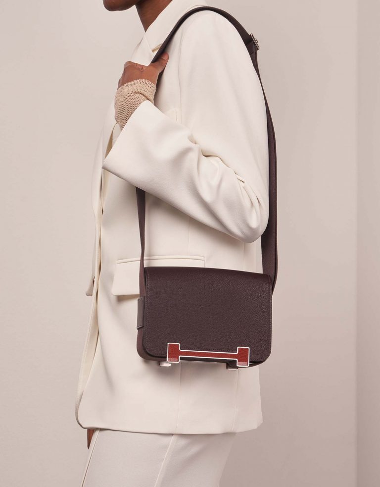 Hermès Geta OneSize Rouge-Cuivre 0F | Sell your designer bag on Saclab.com