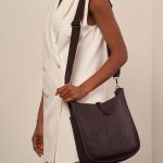 Pre-owned Hermès bag Evelyne 29 Taurillon Clemence Havane Brown Model | Sell your designer bag on Saclab.com