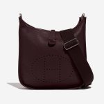 Pre-owned Hermès bag Evelyne 29 Taurillon Clemence Havane Brown Front | Sell your designer bag on Saclab.com