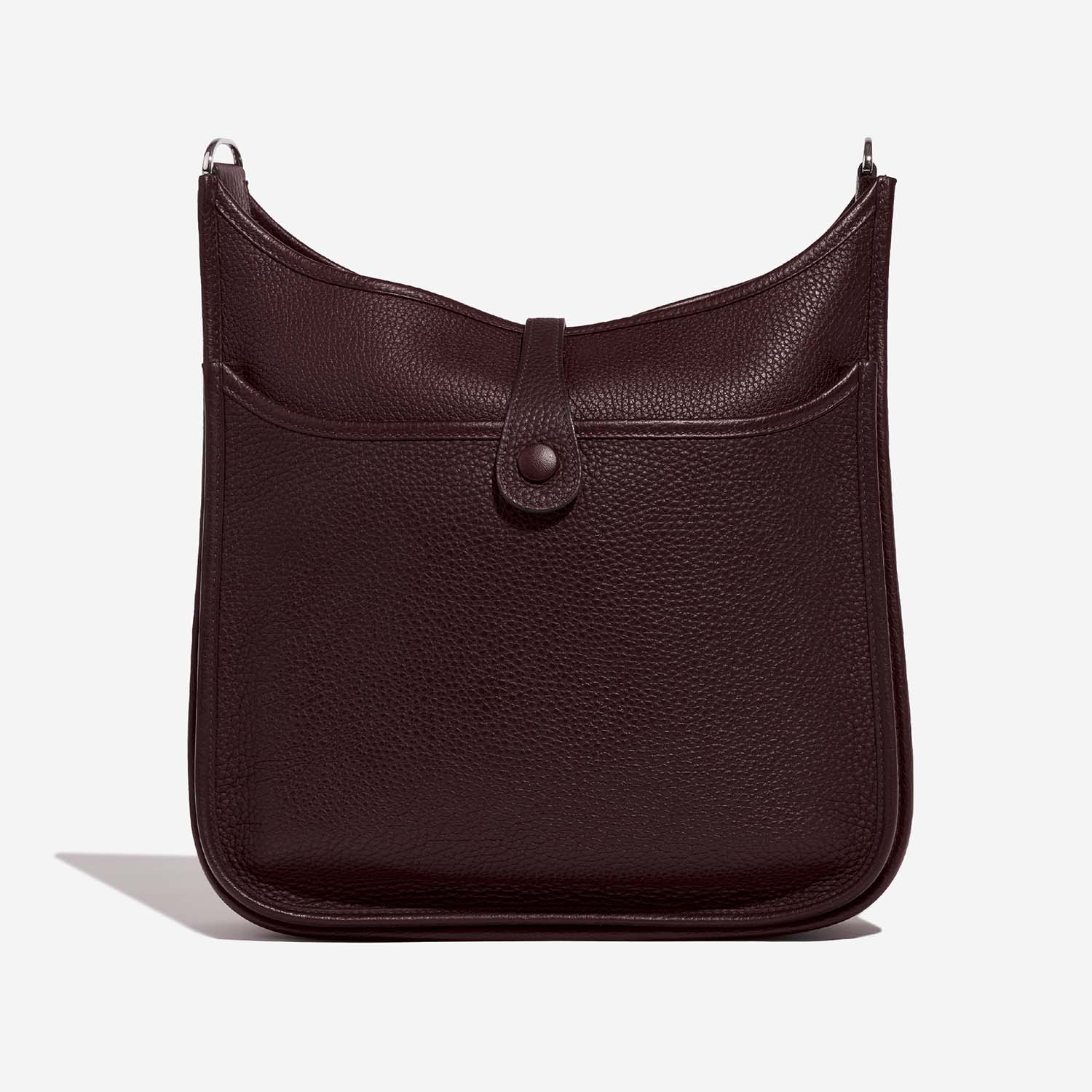 Pre-owned Hermès bag Evelyne 29 Taurillon Clemence Havane Brown Front | Sell your designer bag on Saclab.com