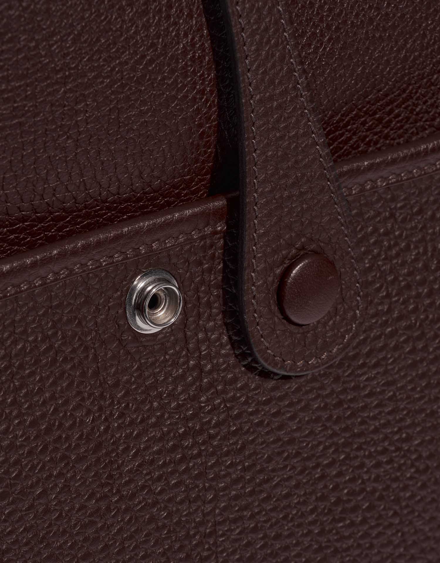 Pre-owned Hermès bag Evelyne 29 Taurillon Clemence Havane Brown Closing System | Sell your designer bag on Saclab.com