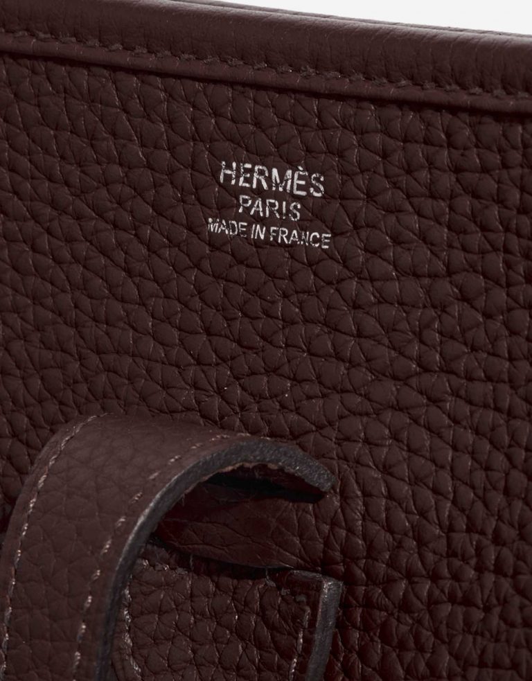 Pre-owned Hermès bag Evelyne 29 Taurillon Clemence Havane Brown Logo | Sell your designer bag on Saclab.com