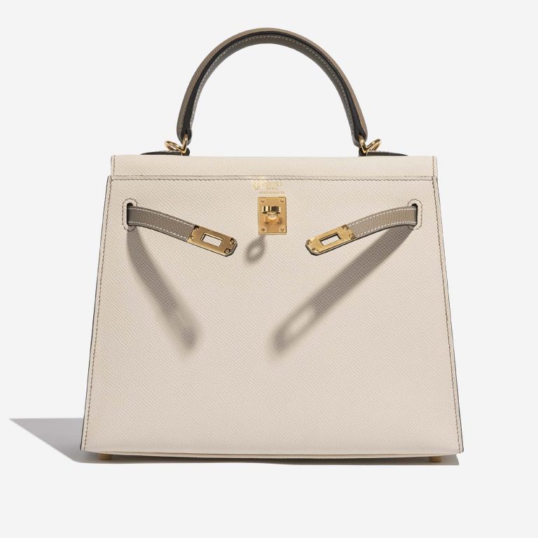 Hermès Kelly 25 Craie-GrisAsphalte 3FO S | Sell your designer bag on Saclab.com