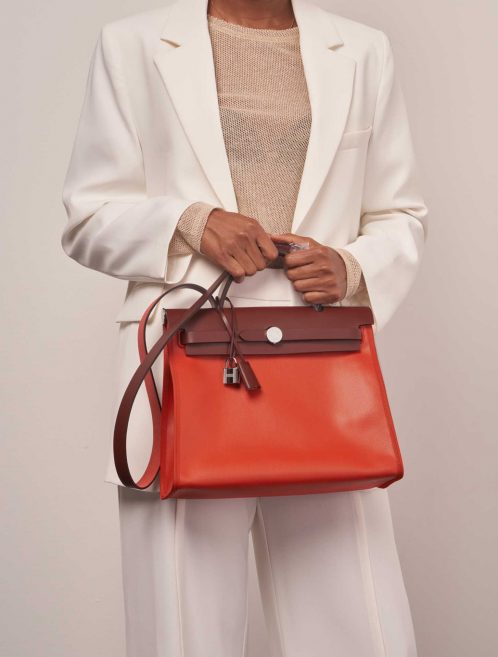 Hermès Herbag 31 OrangeMecano-Ecru-Beige-RougeH 1M | Sell your designer bag on Saclab.com