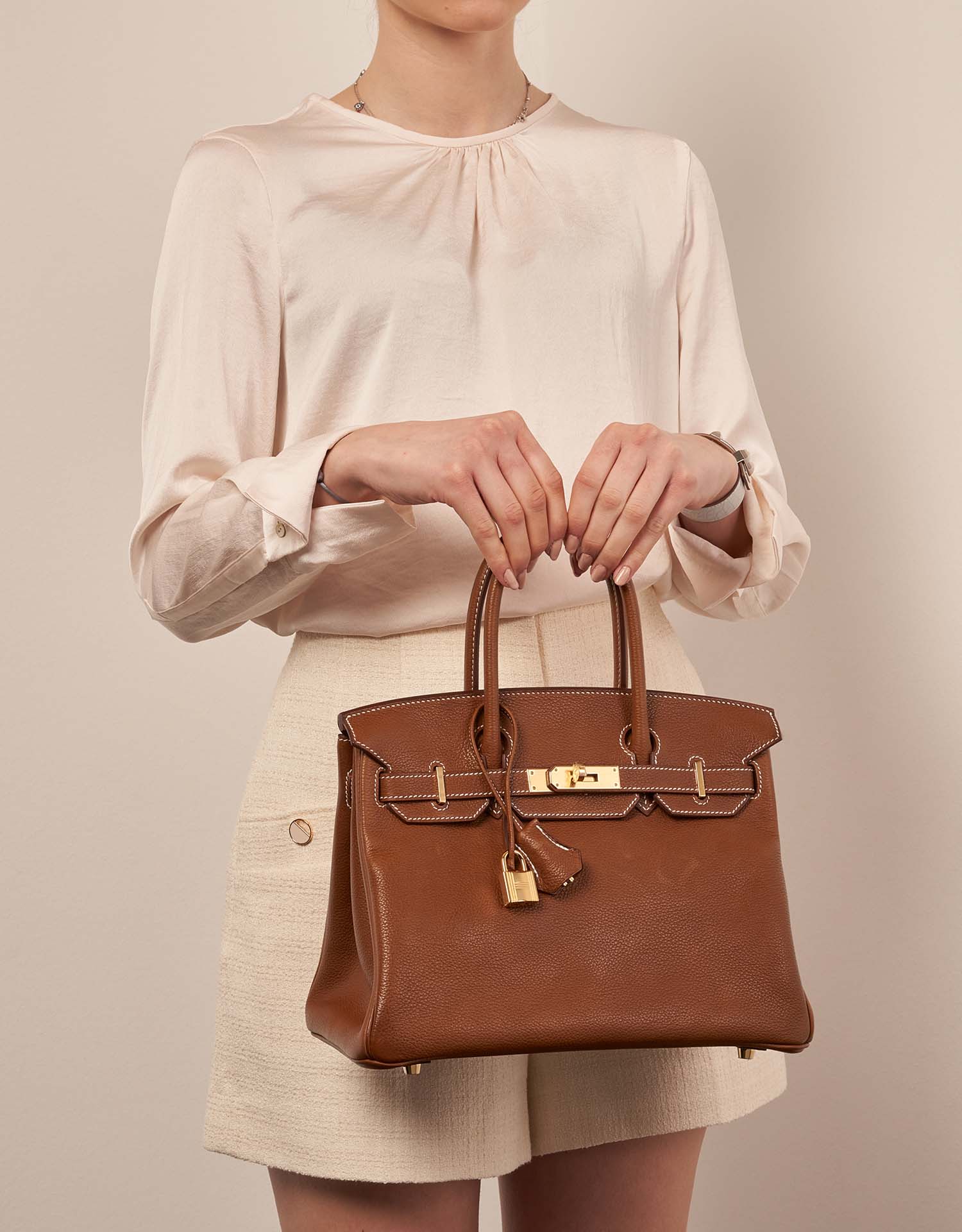 Pre-owned Hermès bag Birkin 30 Barenia Faubourg Fauve Brown | Sell your designer bag on Saclab.com