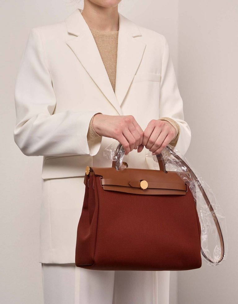 Hermès Herbag 31 Cuivre-Mecan-Fauve Front  | Sell your designer bag on Saclab.com