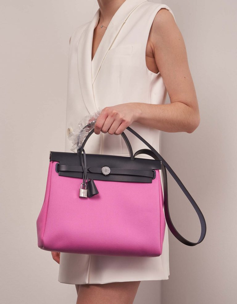 Hermès Herbag 31 RoseBubblegum-Rubis-BlueIndigo Front  | Sell your designer bag on Saclab.com