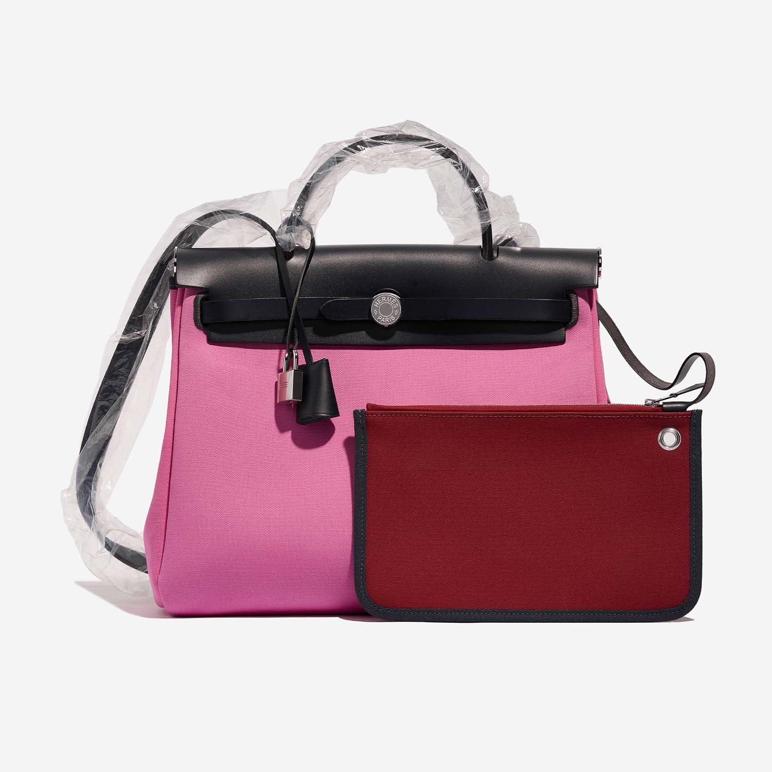 Hermès Herbag 31 RoseBubblegum-Rubis-BlueIndigo Front | Verkaufen Sie Ihre Designer-Tasche auf Saclab.com