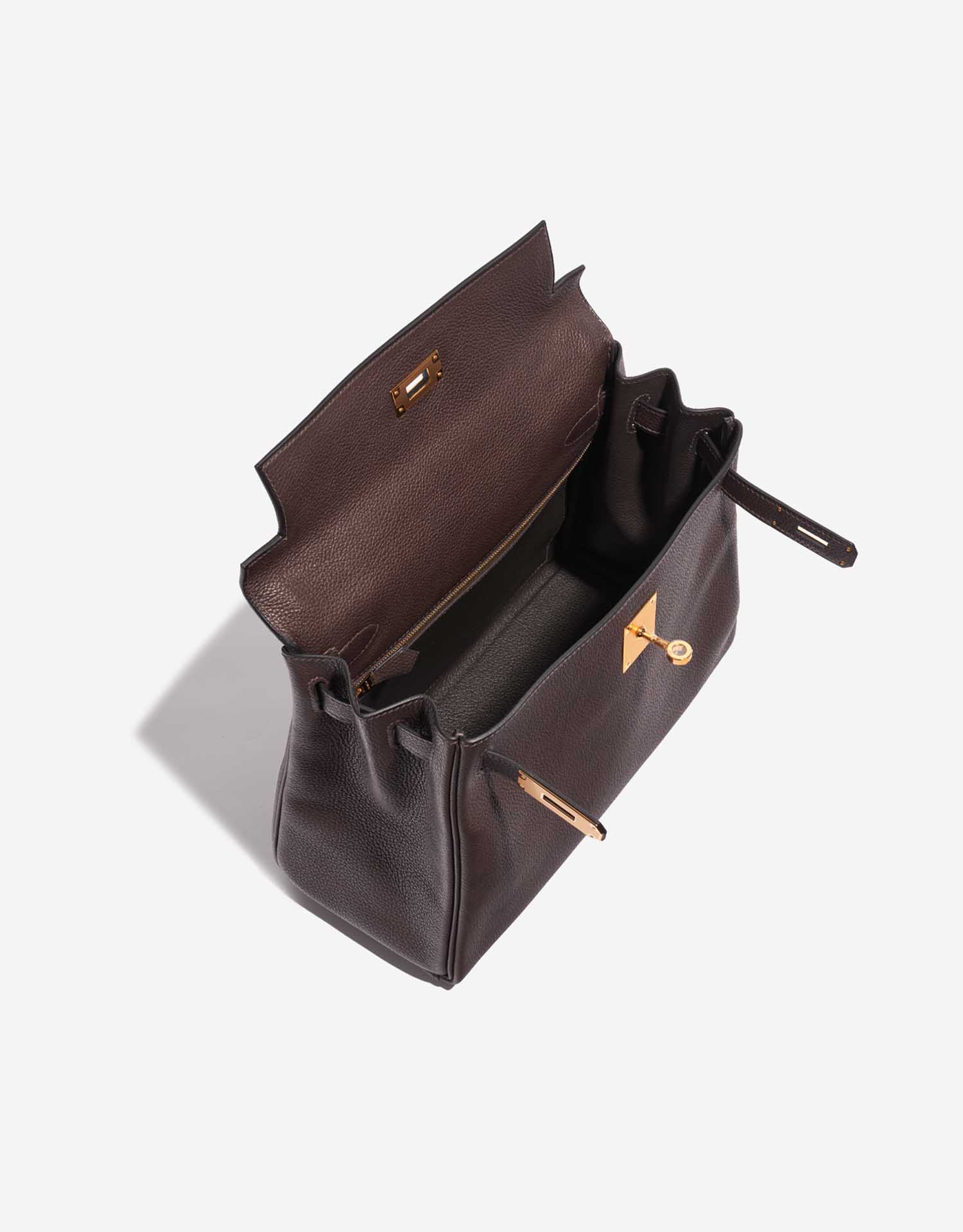 Hermès Kelly 28 Ebene Inside  | Sell your designer bag on Saclab.com