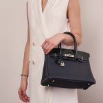 Pre-owned Hermès bag Birkin Touch 30 Togo / Niloticus Crocodile Shiny Blue Nuit / Blue Baltique Blue Model | Sell your designer bag on Saclab.com