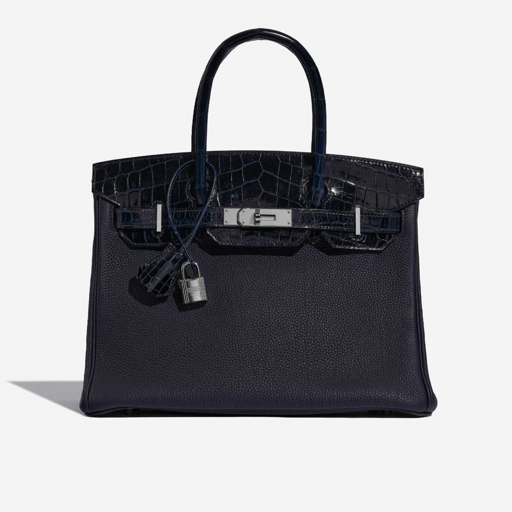 Hermès Birkin Touch 30 Togo / Niloticus Crocodile Shiny Blue Nuit