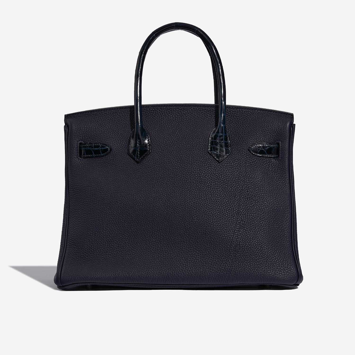 Pre-owned Hermès bag Birkin Touch 30 Togo / Niloticus Crocodile Shiny Blue Nuit / Blue Baltique Blue Back | Sell your designer bag on Saclab.com