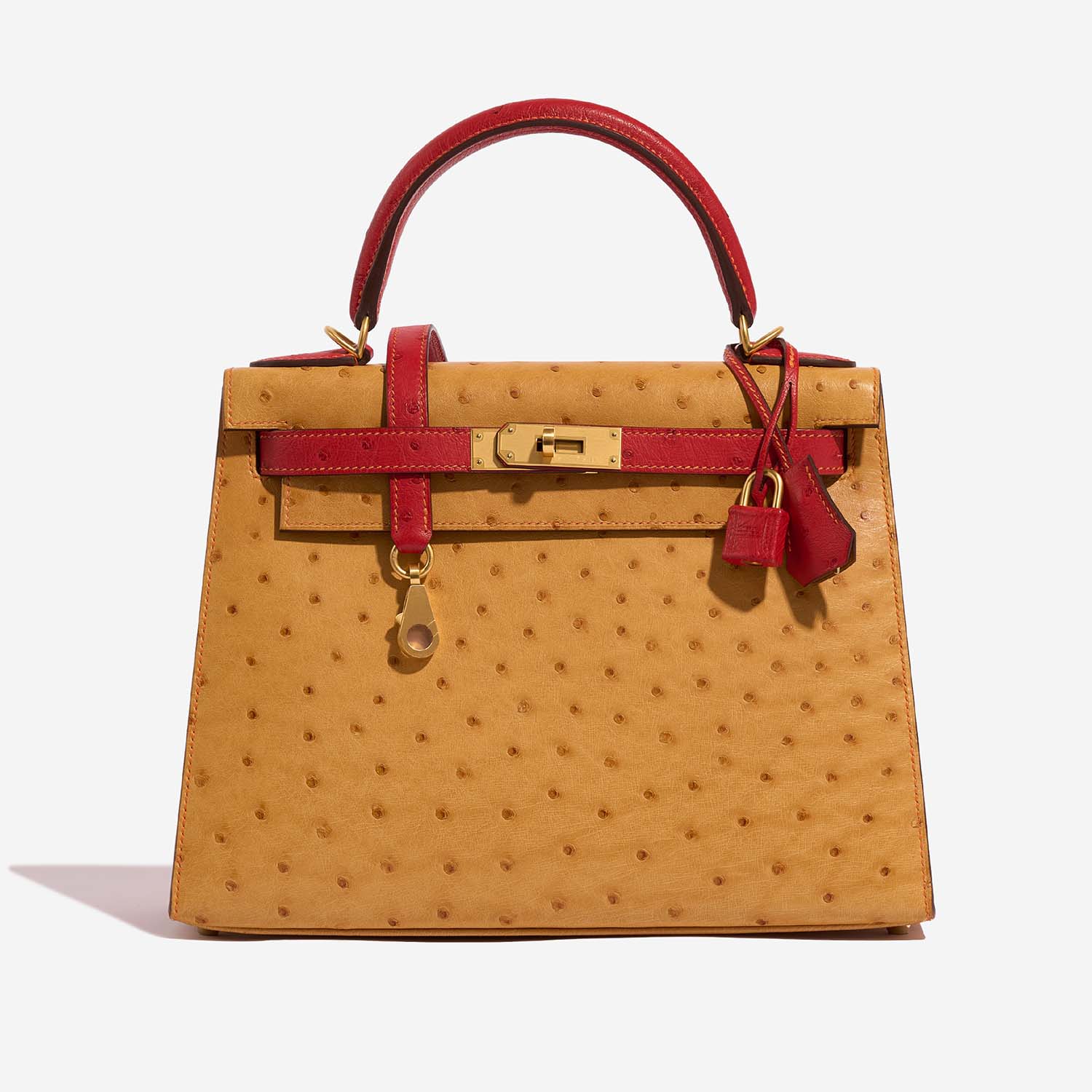 Hermès Kelly 28 Gold-RougeVif 2F S | Sell your designer bag on Saclab.com