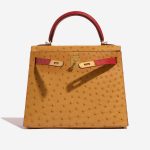 Hermès Kelly 28 Gold-RougeVif 3FO S | Sell your designer bag on Saclab.com