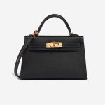 Pre-owned Hermès bag Kelly HSS Mini Epsom Black / Blue Indigo Black Front | Sell your designer bag on Saclab.com