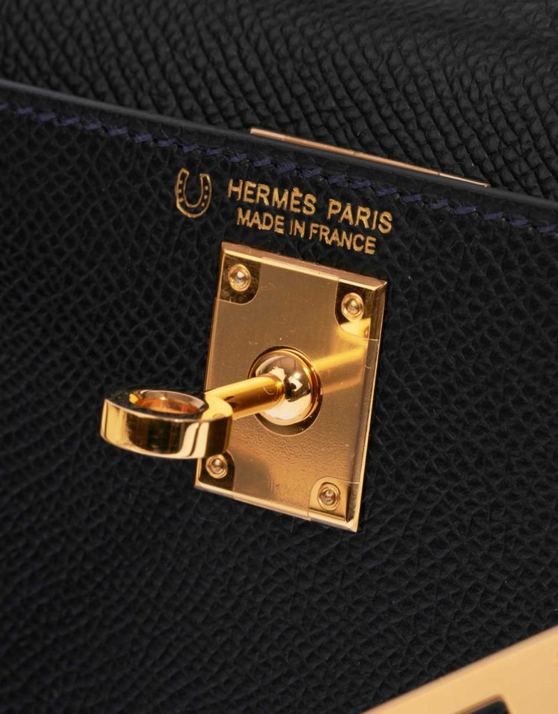 Hermès Kelly HSS Mini Epsom Black / Blue Indigo | SACLÀB