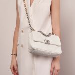 Chanel 19 FlapBag White Sizes Worn | Sell your designer bag on Saclab.com