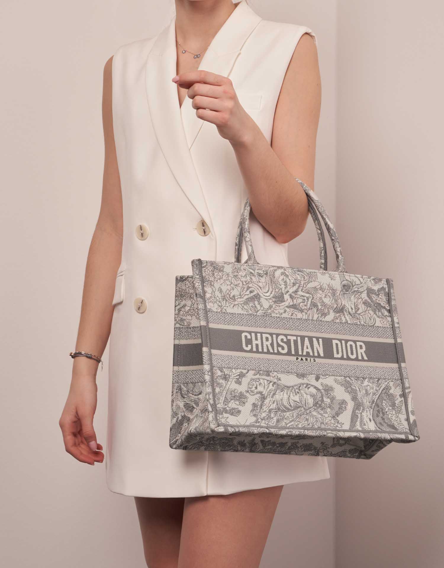 Dior BookTote Large Gris-Bleu 1M | Vendez votre sac de créateur sur Saclab.com