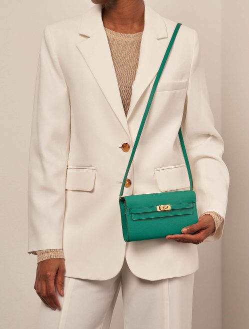 Hermès Kelly ToGo VertJade Tailles Porté | Vendez votre sac de créateur sur Saclab.com