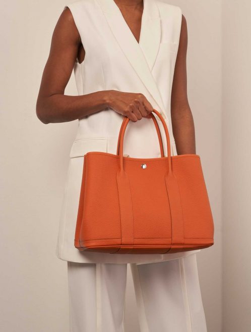 Hermès GardenParty 36 OrangeH Sizes Worn | Sell your designer bag on Saclab.com