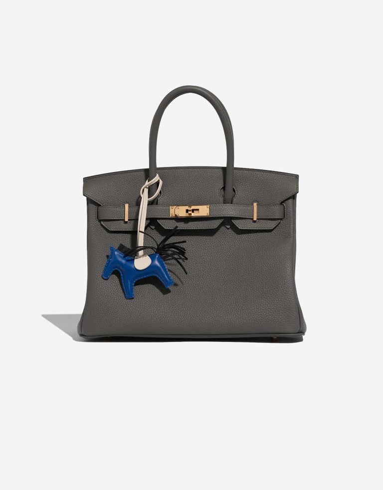 Hermès RodeoPM OneSize BleuDeFrance-Black-Craie Front  | Sell your designer bag on Saclab.com