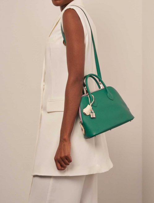Hermès Bolide 27 VertJade-MauveSylvestre-Nata Sizes Worn | Sell your designer bag on Saclab.com