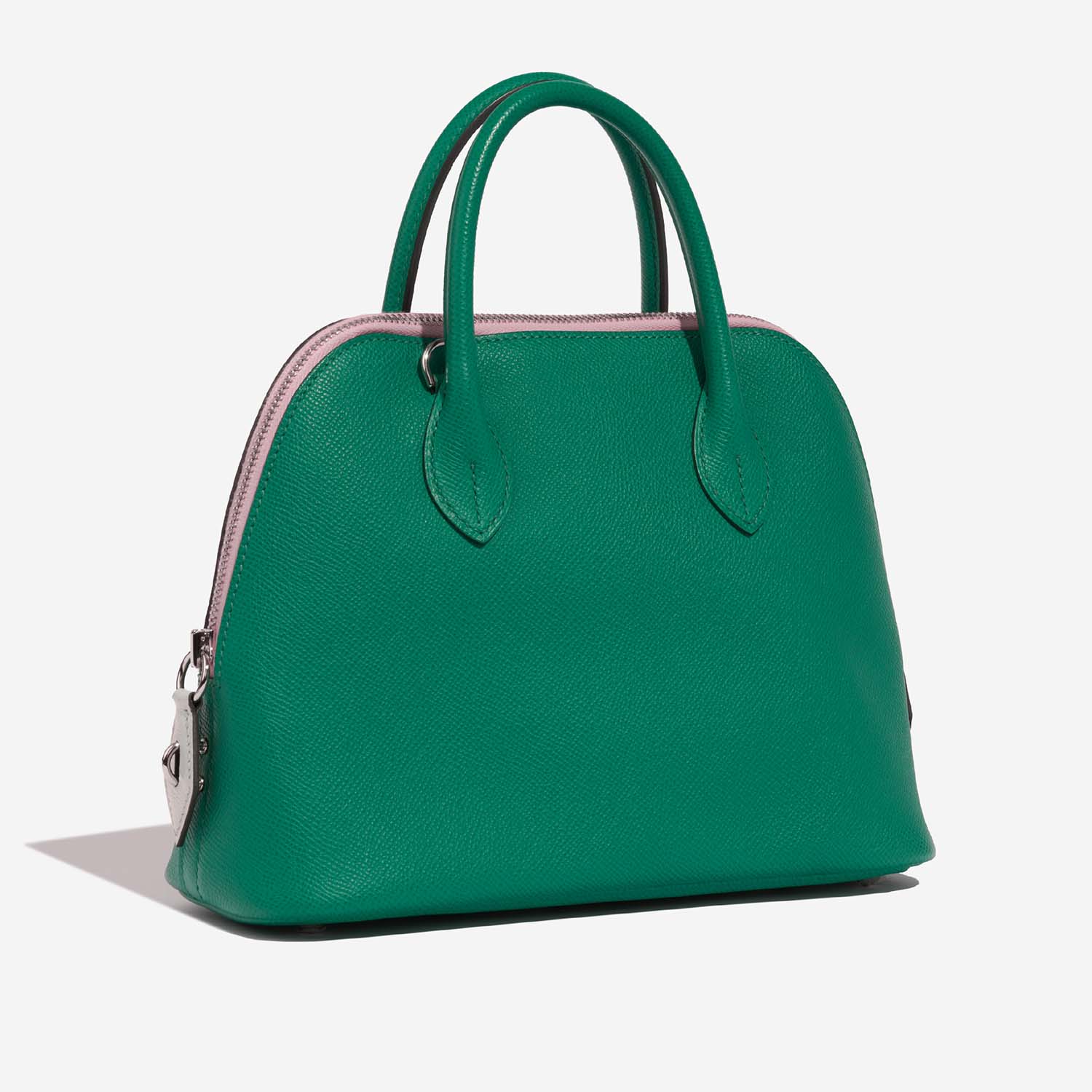 Hermès Bolide 27 VertJade-MauveSylvestre-Nata Side Front  | Sell your designer bag on Saclab.com