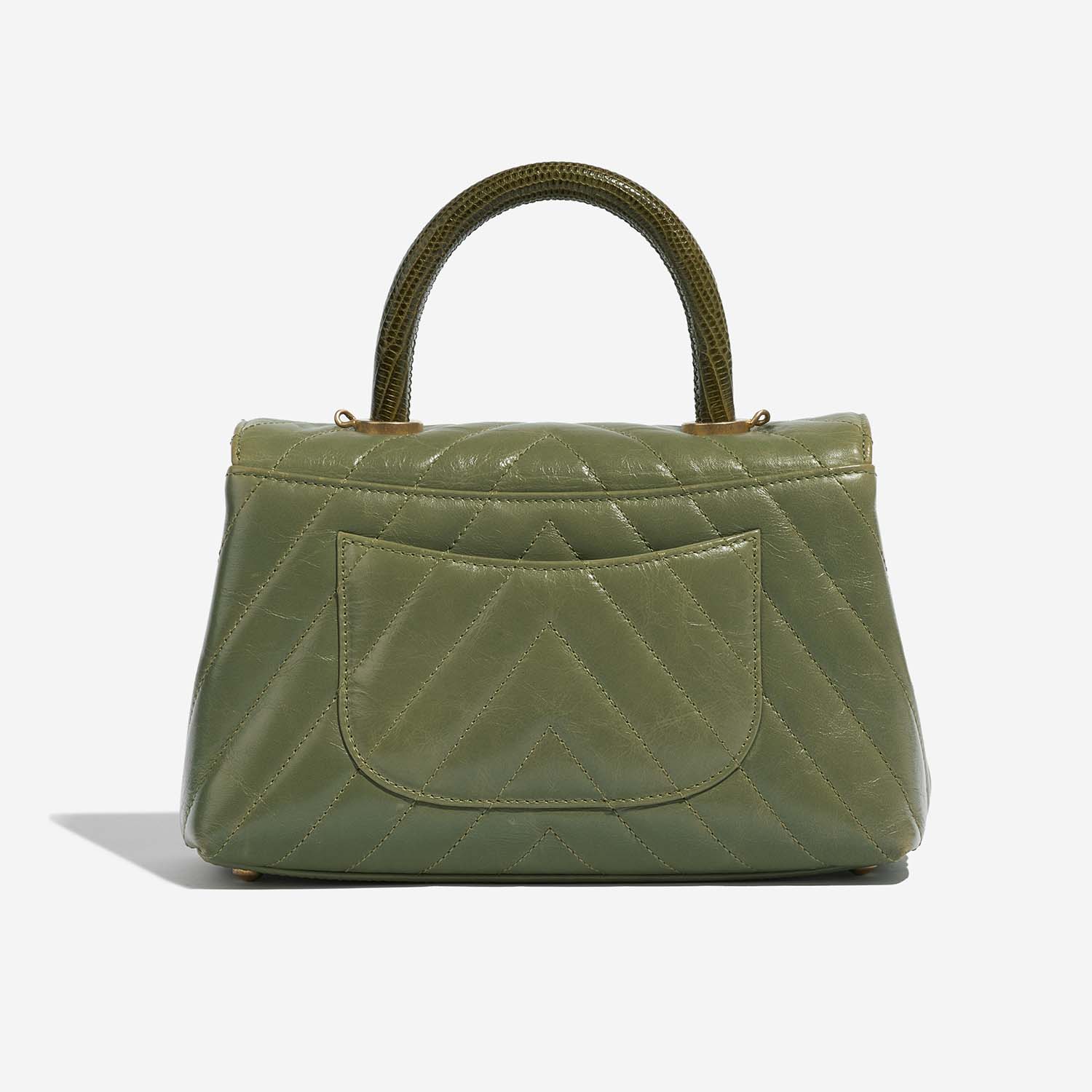 Chanel TimelessHandle Small Green Back  | Sell your designer bag on Saclab.com