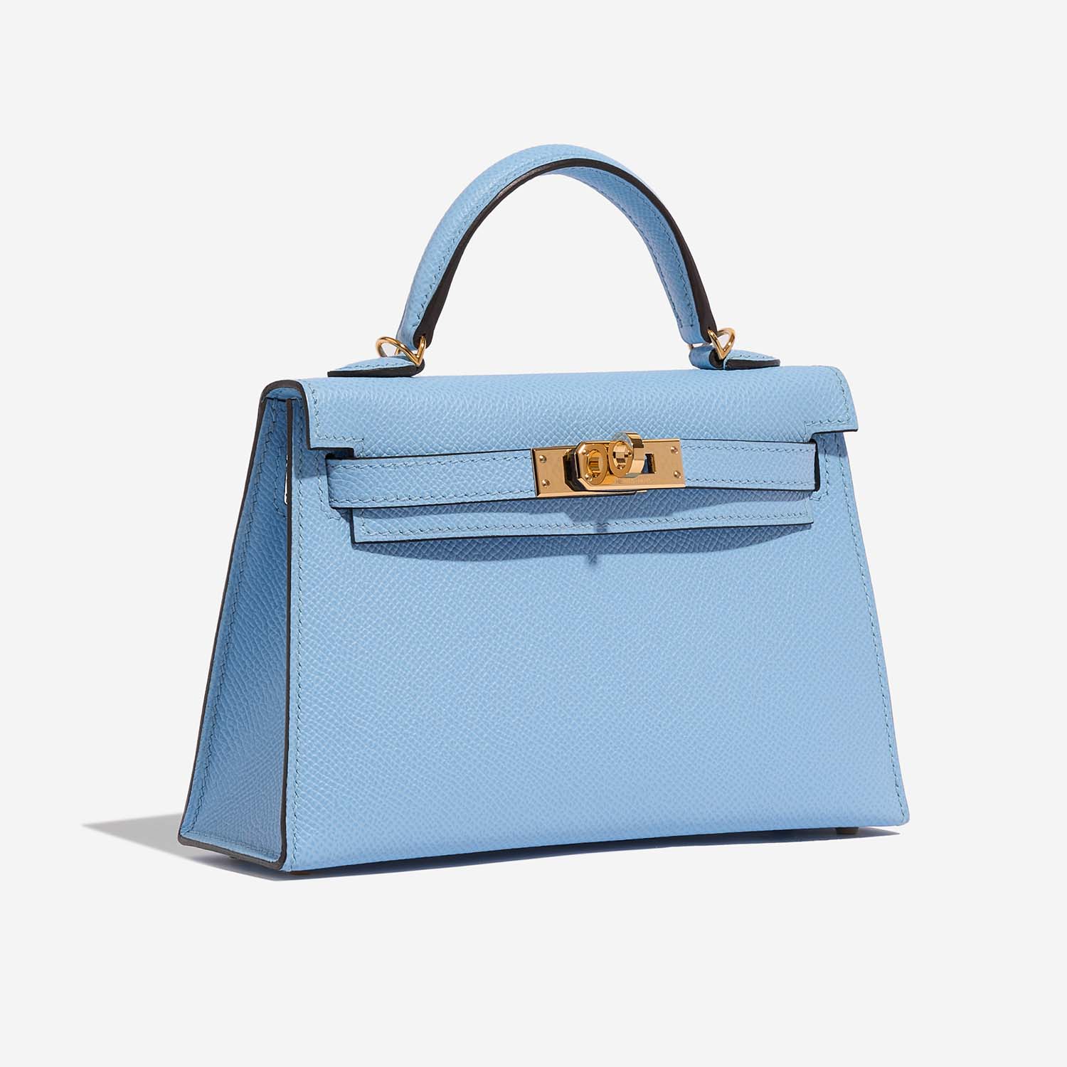 Hermès Kelly Mini BlueCelest Side Front | Verkaufen Sie Ihre Designer-Tasche auf Saclab.com