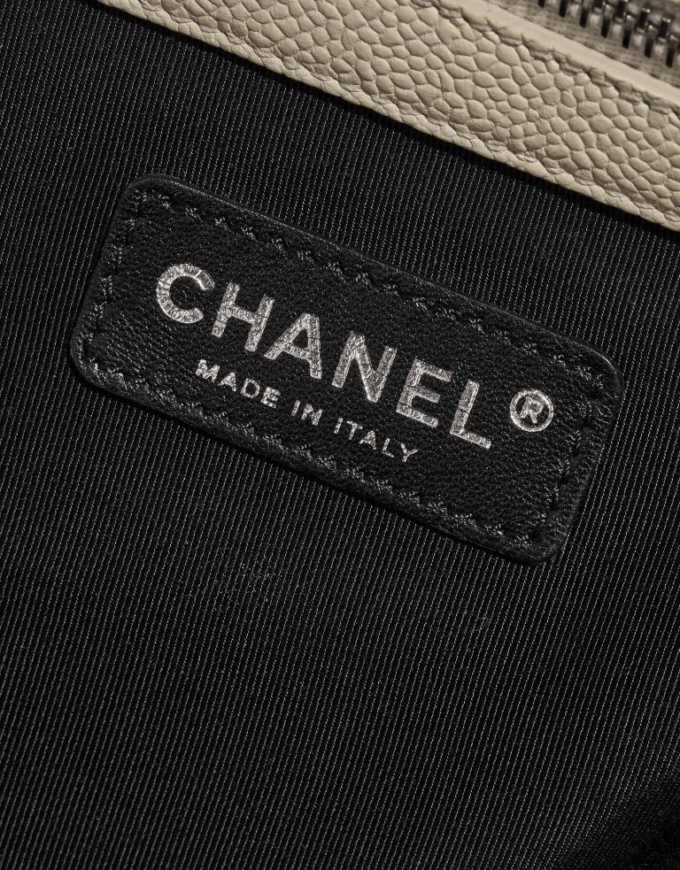 Chanel ShoppingTote Grand GreyBlue-Beige Logo  | Sell your designer bag on Saclab.com