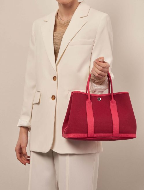 Hermès GardenParty 30 RougeGrenat-Bougainviller Sizes Worn | Sell your designer bag on Saclab.com
