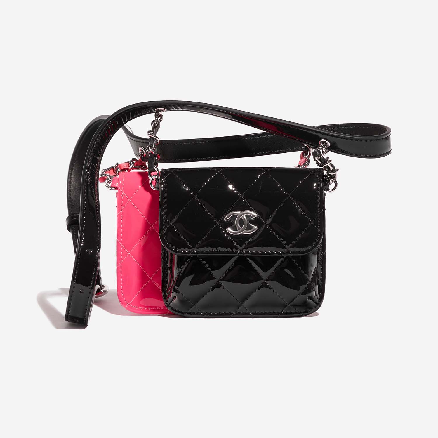 Chanel DoubleWaistBag Mini Black-Pink 2F S | Sell your designer bag on Saclab.com