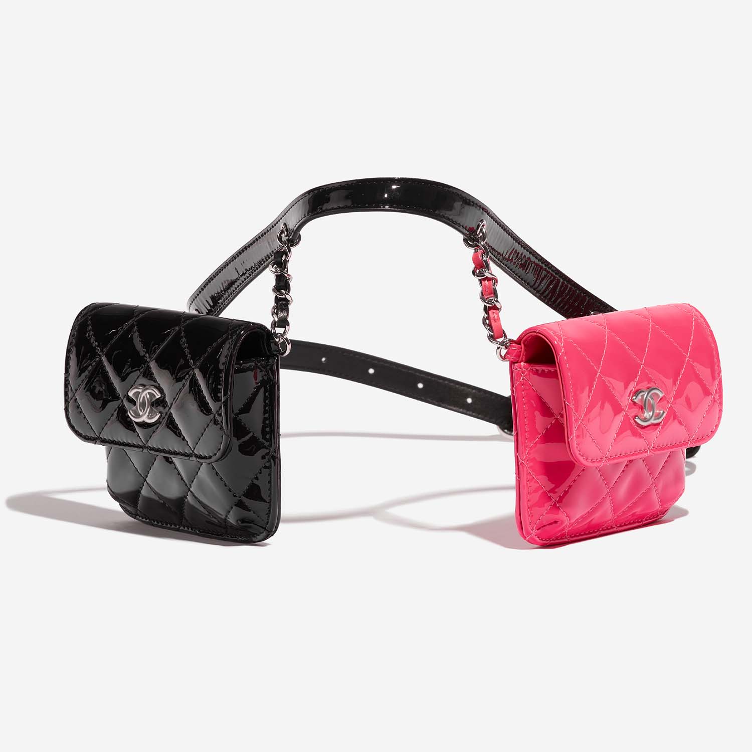 Chanel DoubleWaistBag Mini Black-Pink 6SF S | Sell your designer bag on Saclab.com
