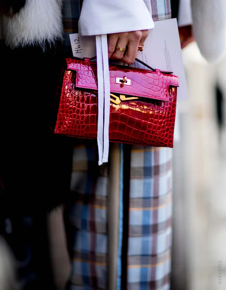 SACLÀB Hermès Kelly Pochette Exotisches Leder Streetstyle Paris
