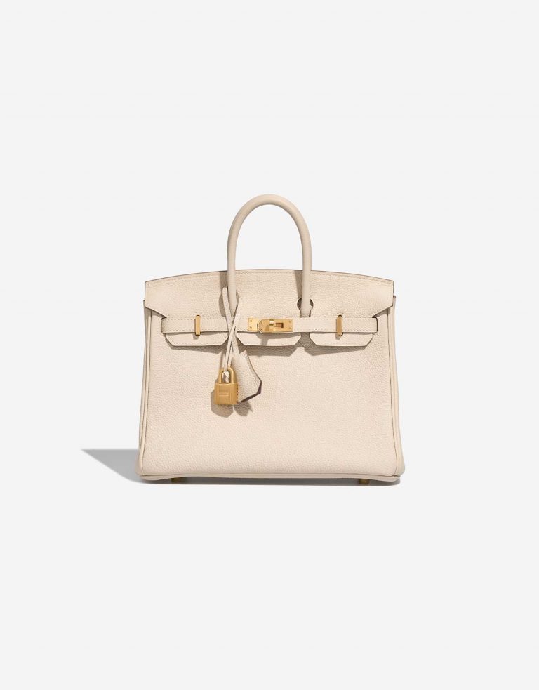 Pre-owned Hermès bag Birkin HSS 25 Togo Craie / Rose Extreme Beige Front | Sell your designer bag on Saclab.com
