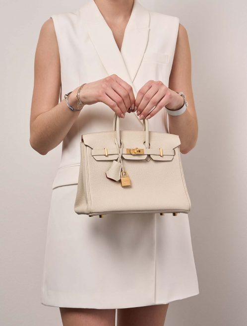 Pre-owned Hermès bag Birkin HSS 25 Togo Craie / Rose Extreme Beige Model | Sell your designer bag on Saclab.com