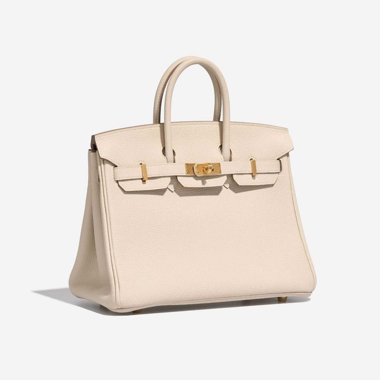 Pre-owned Hermès Tasche Birkin HSS 25 Togo Craie / Rose Extreme Beige Side Front | Verkaufen Sie Ihre Designer-Tasche auf Saclab.com