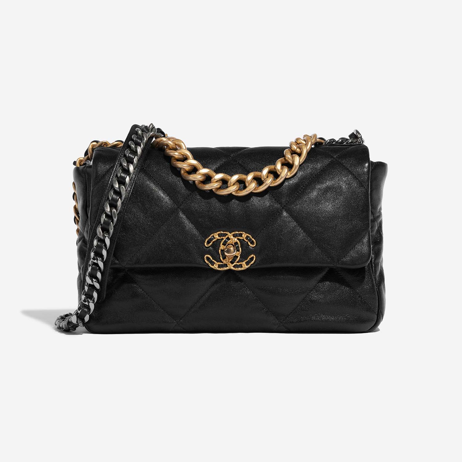 Chanel 19 LargeFlapBag Schwarz 2F S | Verkaufen Sie Ihre Designertasche auf Saclab.com