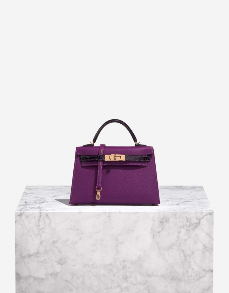 Hermès Kelly Mini Anemone-Amethyst Front  | Sell your designer bag on Saclab.com