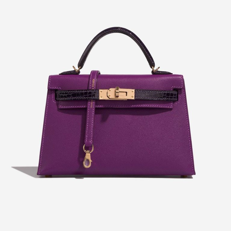 Hermès Kelly Mini Anemone-Amethyst Front  | Sell your designer bag on Saclab.com